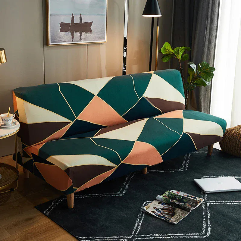 Housse de Canapé Imprimé Clic-Clac à Motif Vert et Rose