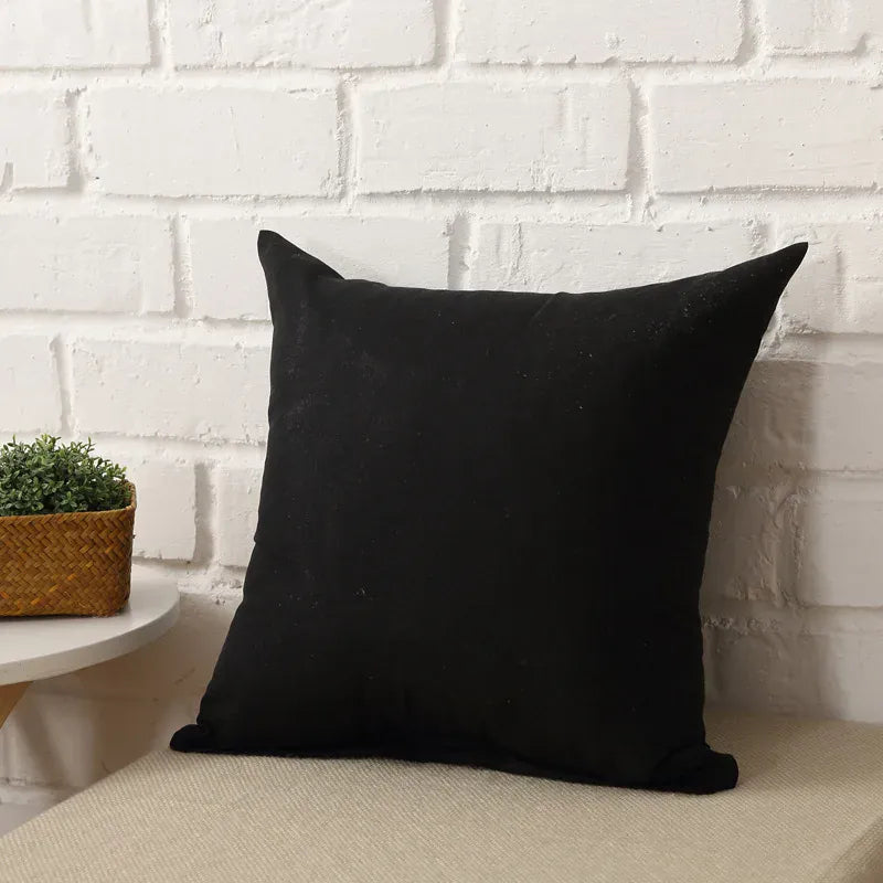 Housse de Coussin Minimaliste Noir