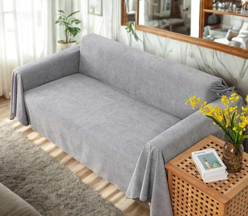 Jeté de Canapé Gris