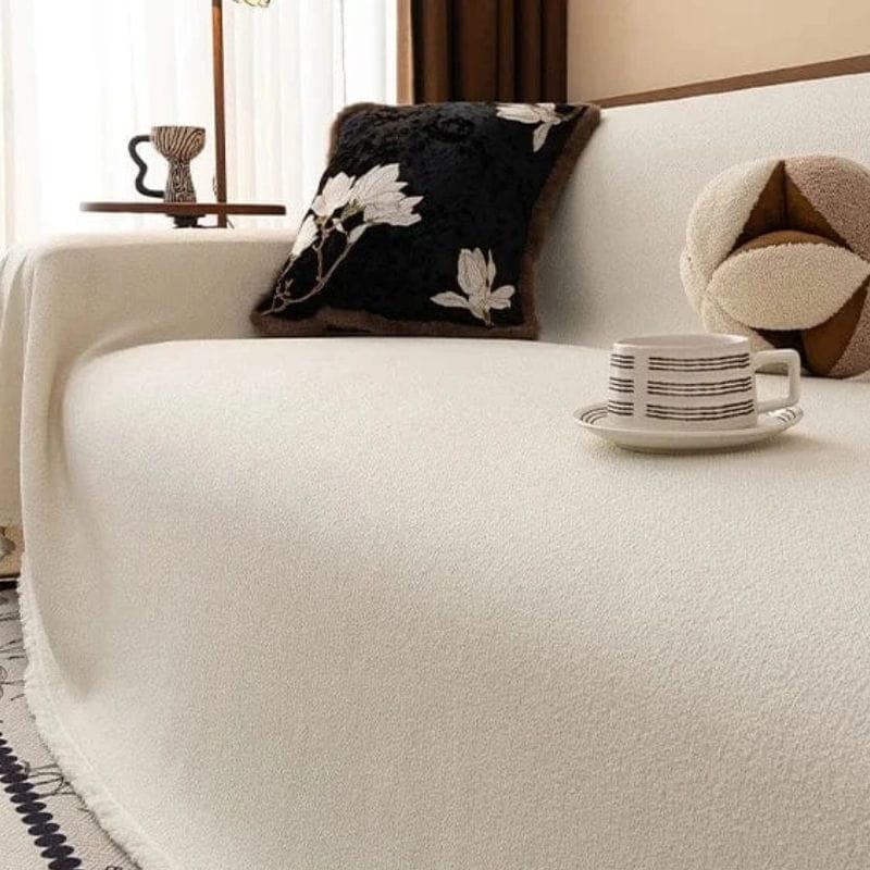 Jeté de Canapé Unie Beige